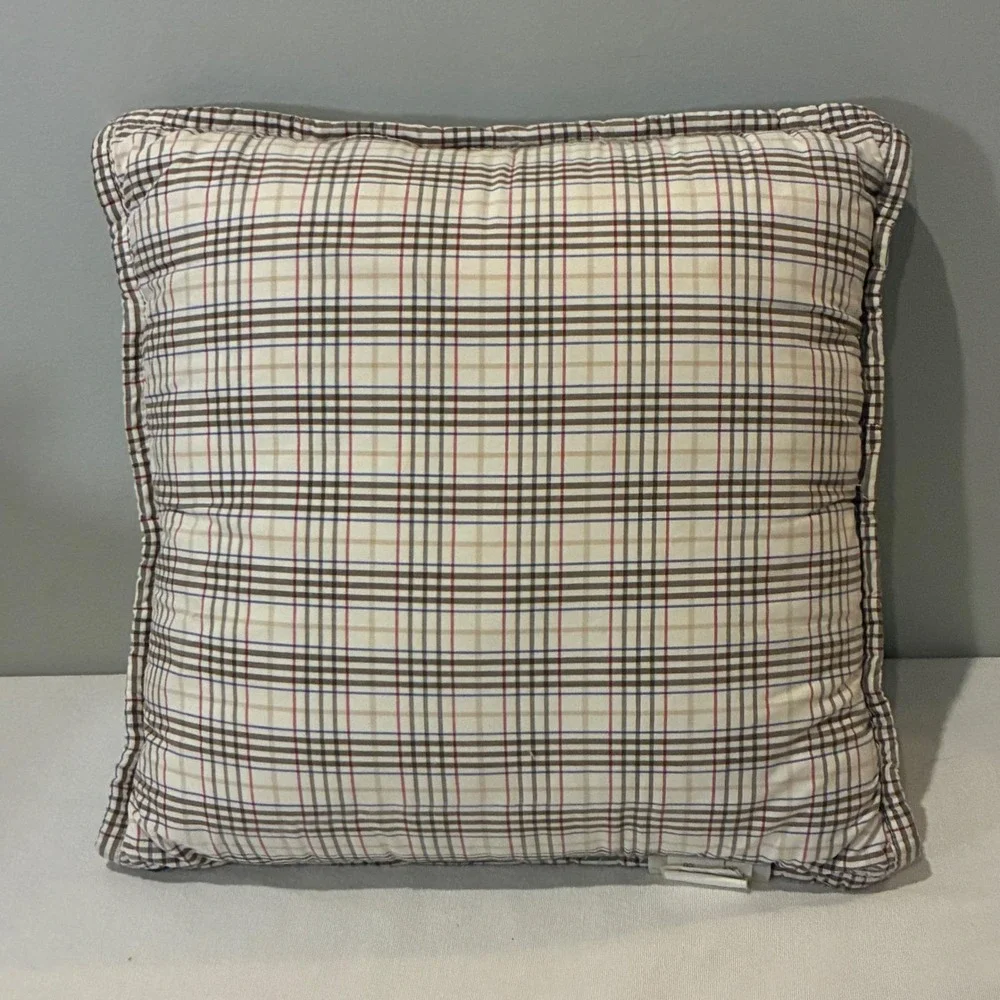 Pottery Barn Kids Red Truck Throw Pillow 12x12 Blue Quilted Farmhouse Americana